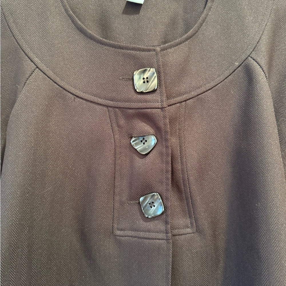 🤎 Dressbarn 3-Button Swing Jacket – Chocolate Brown (M) - Picture 3 of 4